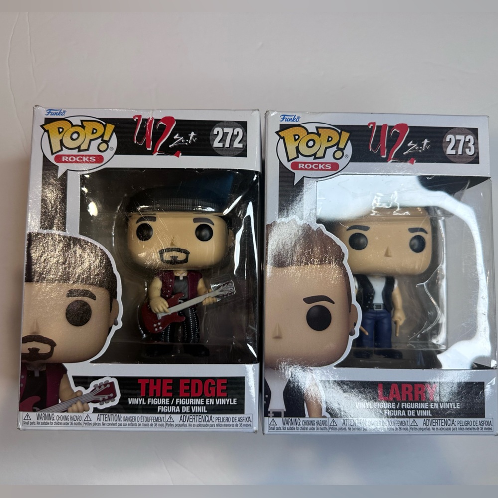 Funko Pop! U2 The Edge and Larry Figures